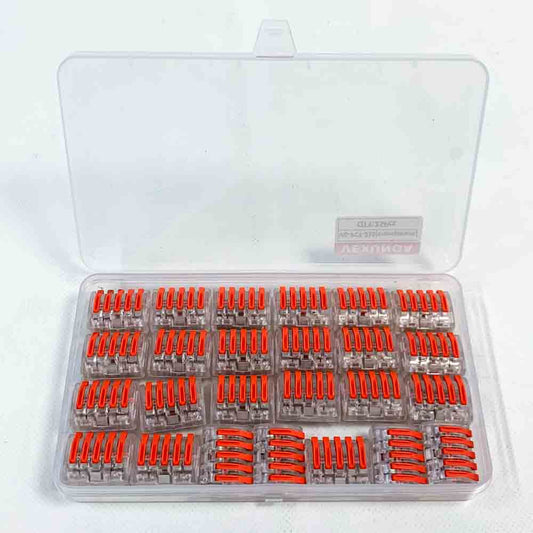 Kabelverbinder 5 Häfen Transparente Verbindungsklemme 250V 32A Schnell Anschlussklemmen 0,08-4mm² 5 Leiter Klemme mit Hebel 25 Stück