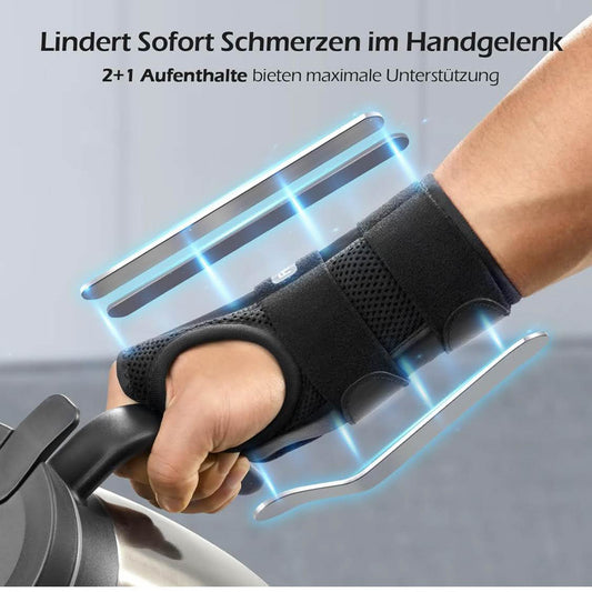 FREETOO Handgelenkbandage, verstellbar, für Tag und Nacht, 3 Schienen, ( Linke Hand / L/XL)