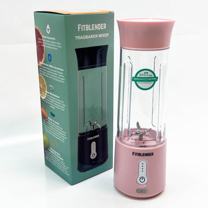FITBLENDER tragbarer Mixer, 500ml, 2000 mAh, 7,4V, Kompakt, leistungsstark, ideal für Smoothies, Rosa.