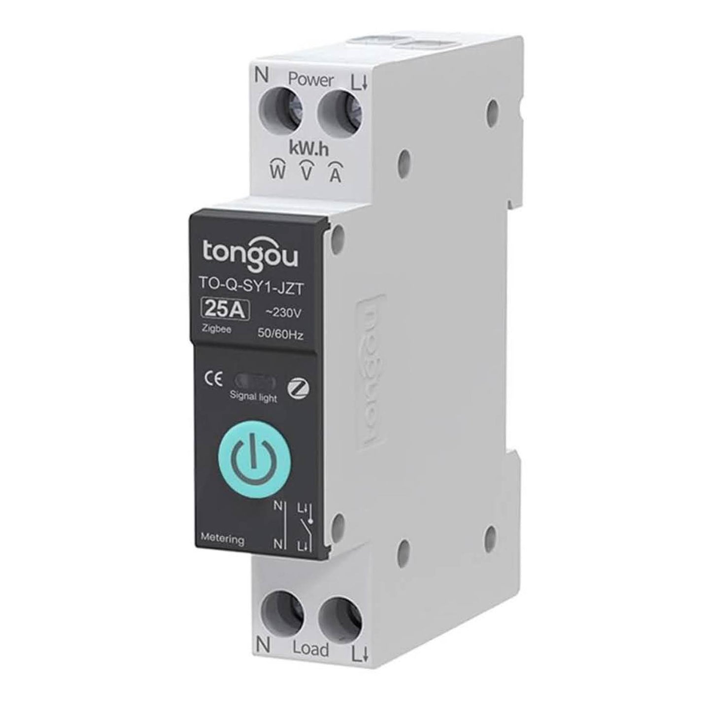 TONGOU DIY Zigbee Schalter, 25A Smart Relais, Alexa & Google Assistant kompatibel, App Steuerung, Messung, Sprachsteuerung