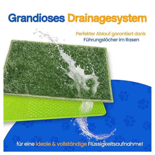 Petmont Hundeklo, Hundetoilette, Kunstrasen, für Welpen bis 8KG, ideal für Balkon und Indoor, einfache Stubenreinheit.