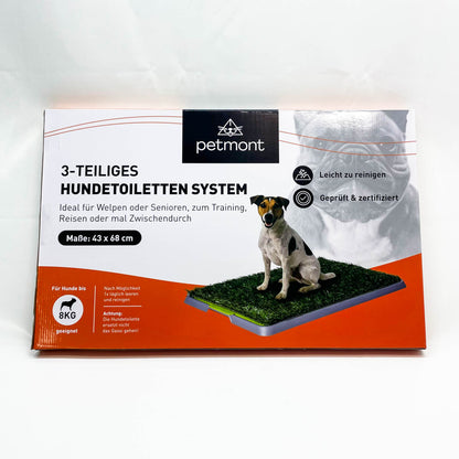 Petmont Hundeklo, Hundetoilette, Kunstrasen, für Welpen bis 8KG, ideal für Balkon und Indoor, einfache Stubenreinheit.