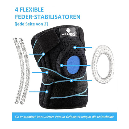 NEENCA Kniestütze Gel Pads (L), Kniebandage, Patella-Stütze, Seitenstabilisatoren, Schmerzlinderung bei Arthritis, Meniskusriss.