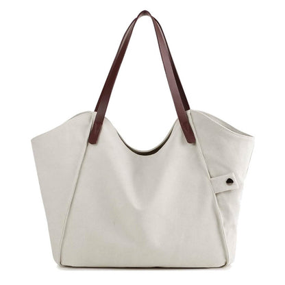 LOSMILE Damen Handtasche Hobo Shopper Beige, vielseitig, strapazierfähig, ideal für Strand und Alltag.