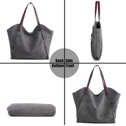 LOSMILE Damen Handtasche Hobo Shopper Beige, vielseitig, strapazierfähig, ideal für Strand und Alltag.