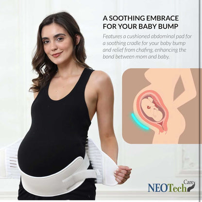 NEOtech Care Bauchgurt XL Schwangerschaftsgurt - stützt Taille, Rücken & Bauch, Elfenbein