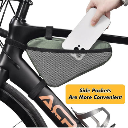 ACRUNU Dreieckstasche, 1,5L, Fahrradtasche, wasserdicht, mit Fahrradklingel, für 22-24mm Rahmen, ideal für Mountainbike und Rennrad.