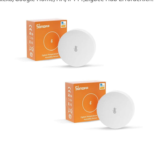 SONOFF SNZB-02P Zigbee Temperatursensor 2 Stück Smart Sensor mit Alarm, kompatibel mit Alexa/Google Home, Zigbee Hub erforderlich