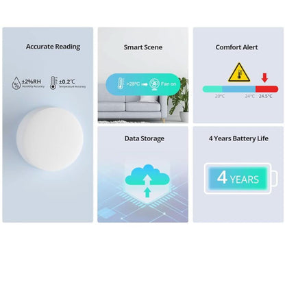 SONOFF SNZB-02P Zigbee Temperatursensor 2 Stück Smart Sensor mit Alarm, kompatibel mit Alexa/Google Home, Zigbee Hub erforderlich