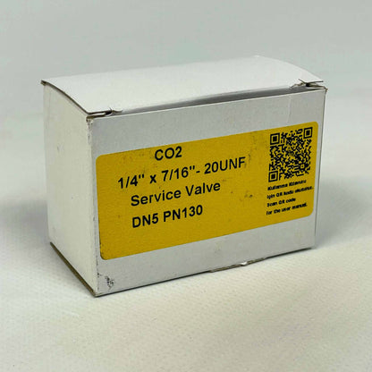 E.C.A. CO2-Ventil DN5 mit 1/4" x 7/16"-20 UNF Anschluss, Betriebsdruck PN130