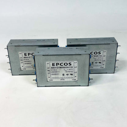 EPCOS B84131M0003A116 3‑phasiges Netzfilter (EMV), 4×16 A, 440 V AC, Flansch‑Schraubbefestigung, 50/60 Hz