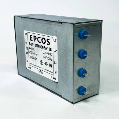 EPCOS B84131M0003A116 3‑phasiges Netzfilter (EMV), 4×16 A, 440 V AC, Flansch‑Schraubbefestigung, 50/60 Hz