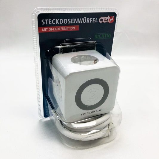CET socket cube QI charging function with USB ports and surge protection