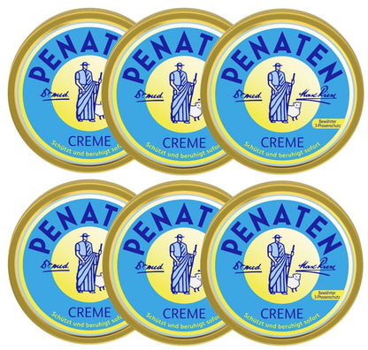 Penaten Baby Wundschutzcreme 6×50 ml - sofortiger Haut- und Nässeschutz mit Panthenol, beruhigt zarte Babyhaut