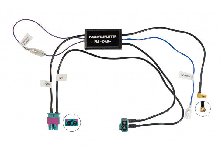 RTA 203.039-0 Doppel Antennenadapter, 2x Fakra auf SMB, UKW/DAB+ Splitter, für Autoradios und Nachrüstgeräte