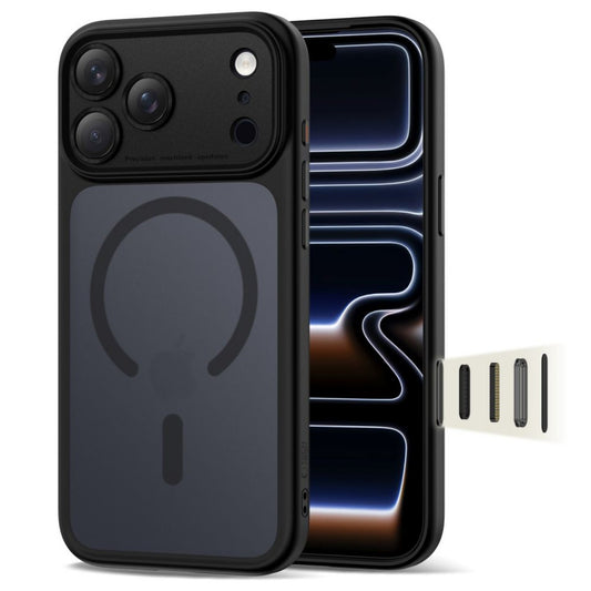 Tech Protect Magpeak CC Hülle für iPhone 17 Pro Max, matt schwarz, MagSafe-kompatibel, stoßfest, schlankes Design