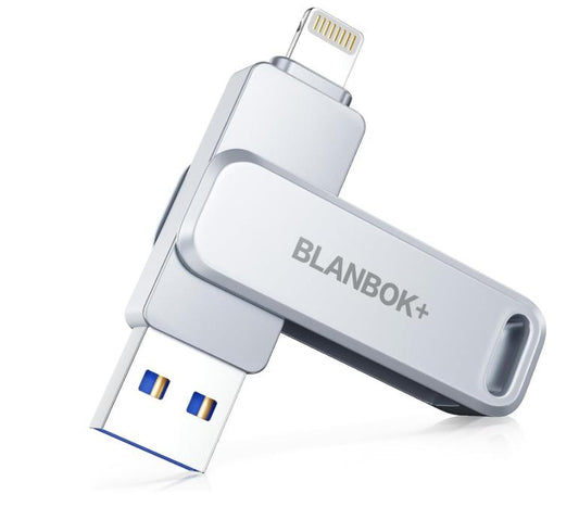 BLANBOK Apple USB Stick 128G External Storage Stick for iPhone with Lightning Backup for iPhone/iPad/Android/PC