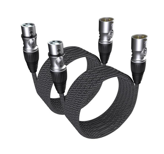 GeoHN.G XLR auf XLR Kabel 5M-2 Pack 3-Pin Mikrofonkabel Verlängerungskabel für Mixer Live-Bühne Lautsprecher Verstärker Musikaufnahme und mehr