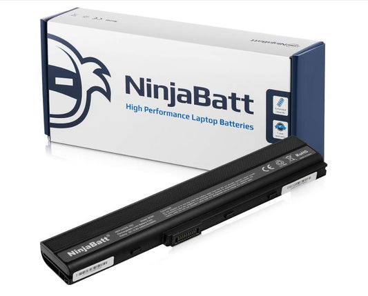 NinjaBatt Battery for Asus A32-K52 A42 K52J K52N K42J K42JC A52F A42-K52 X52F K52 A41-B53 K42F A41-K52 K52F A62 X42 X52J A52J A42J K52JC - High Performance 6 Cells 4400mAh 48wh