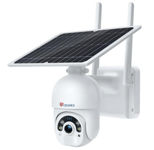 ctronics Surveillance Camera Outdoor Battery 100% Wireless PTZ Digital Zoom Camera with Solar Panel WLAN IP Camera Outdoor PIR and Radar Detection Color Night Vision 2-Way Audio SD Card Slot