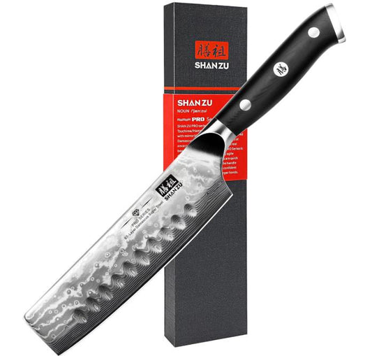 Shan Zu chef's knife 16.5 cm all-purpose knife Damascus stainless steel extra sharp knife blade ergonomic handle exquisite gift packaging